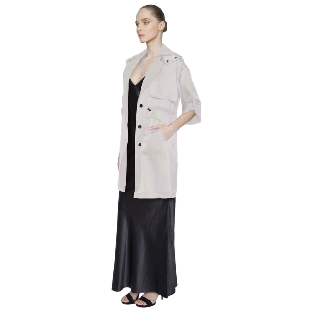 Maison De Papillon Silk Lennon Trench Coat Jacket